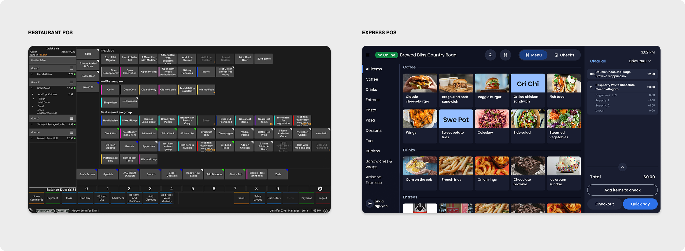 Restaurant POS vs SpotOn Express POS — before and after comparison